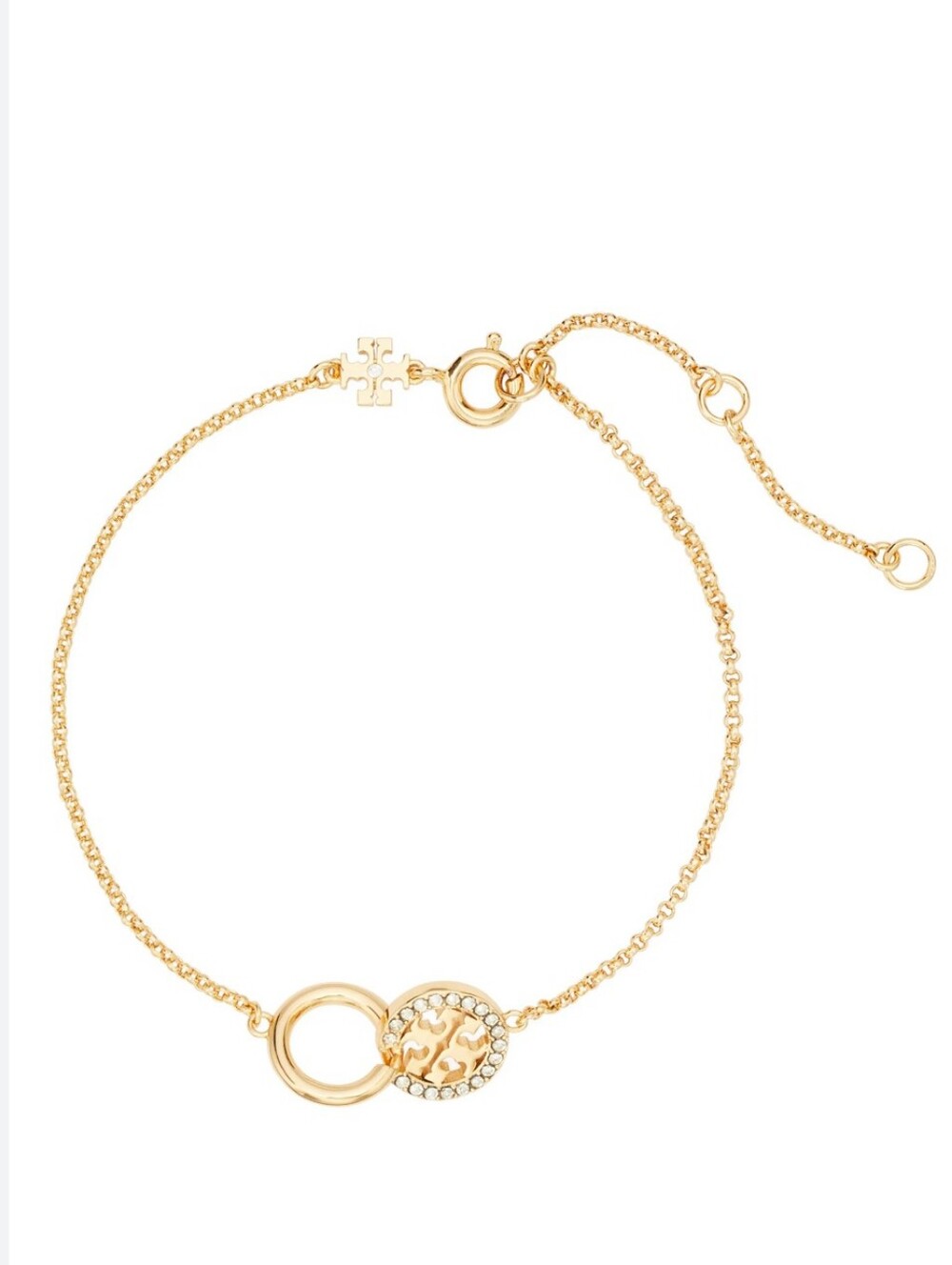 Tory Burch Icon Pavé Interlocking Chain Bracelet